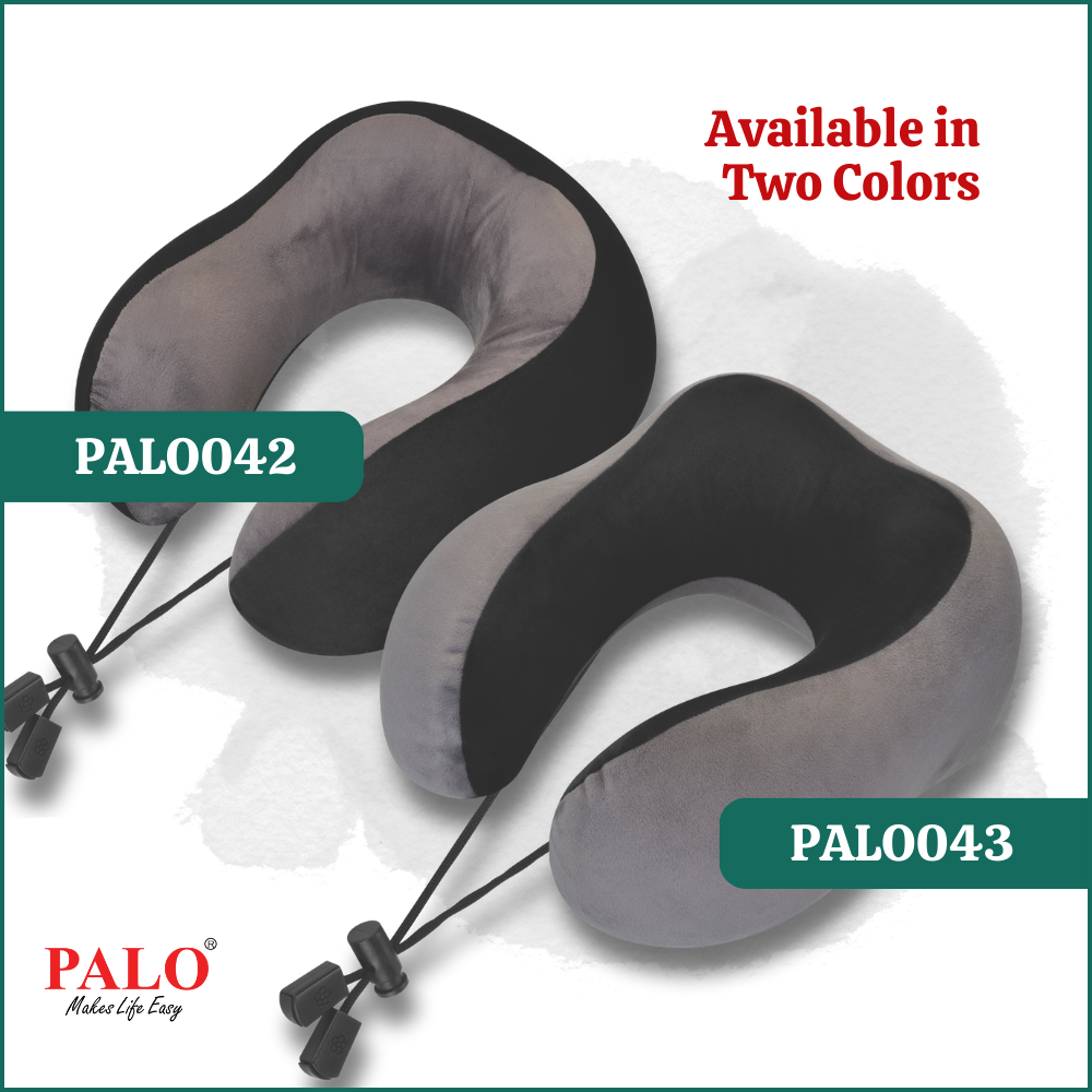 PALO042 PALO Contour Memory Foam Travel Neck Pillow, Black