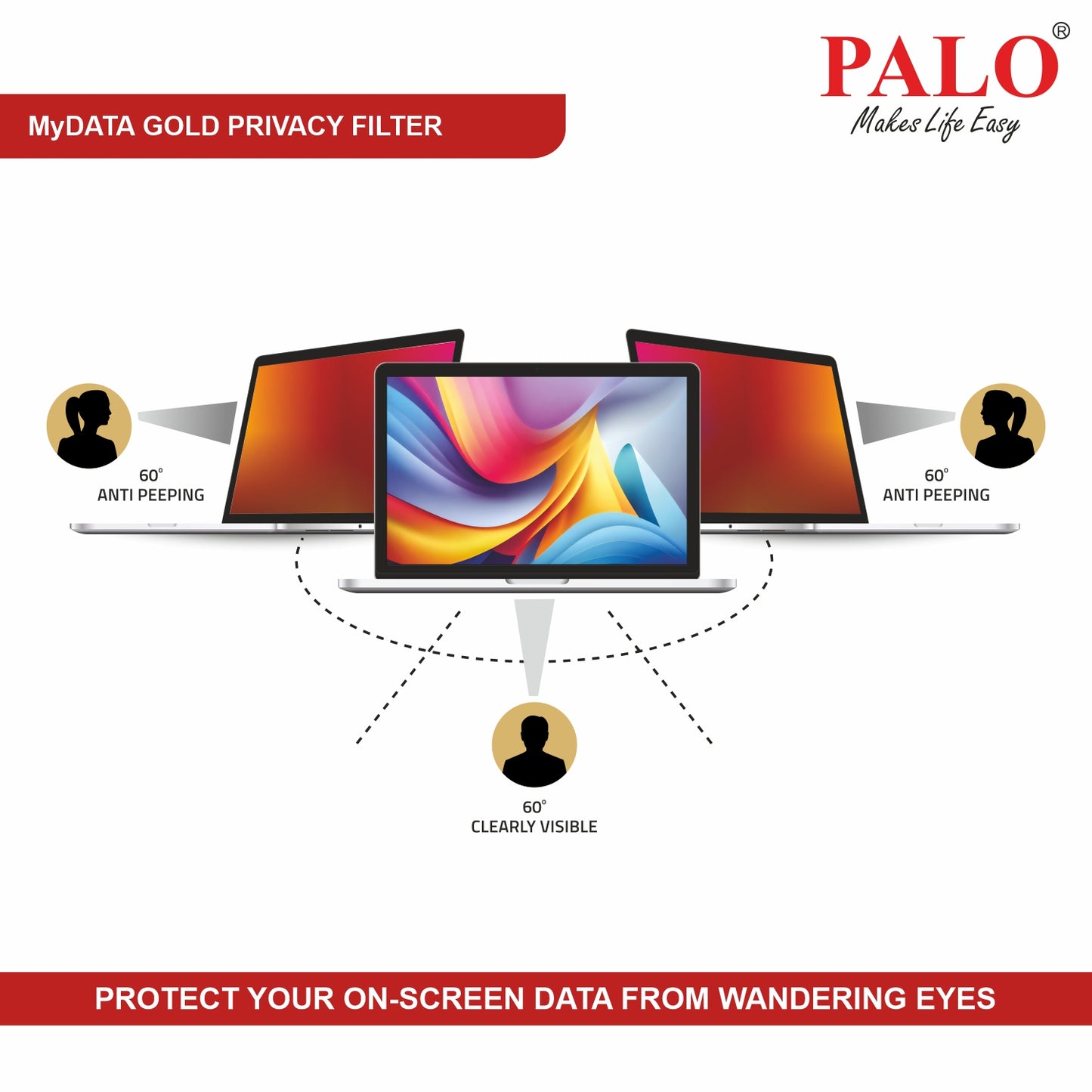 PALO MyDATA GPF13.3W9 Widescreen Privacy Filter for Laptop (16:9)