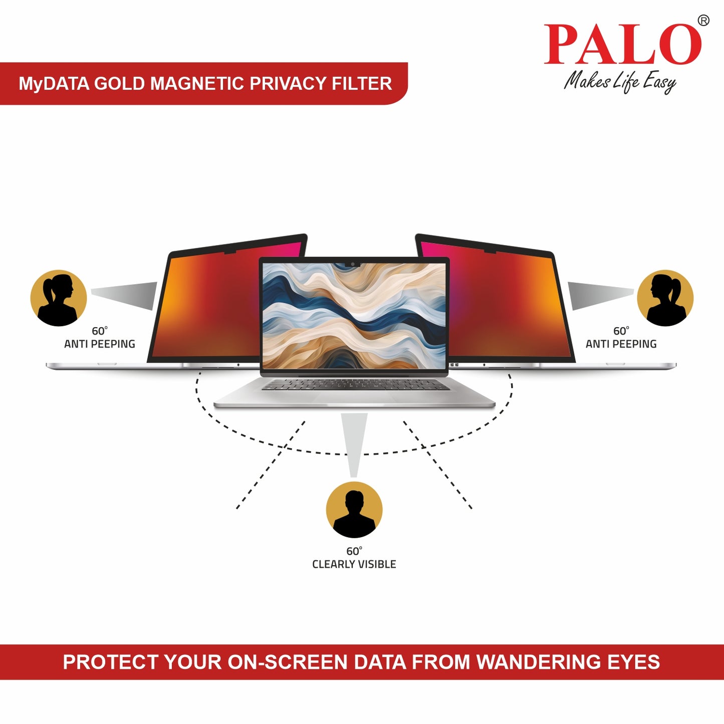 PALO MyDATA GMPPF142 Magnetic Gold Privacy Filter for Apple  Macbook Pro 14 inch