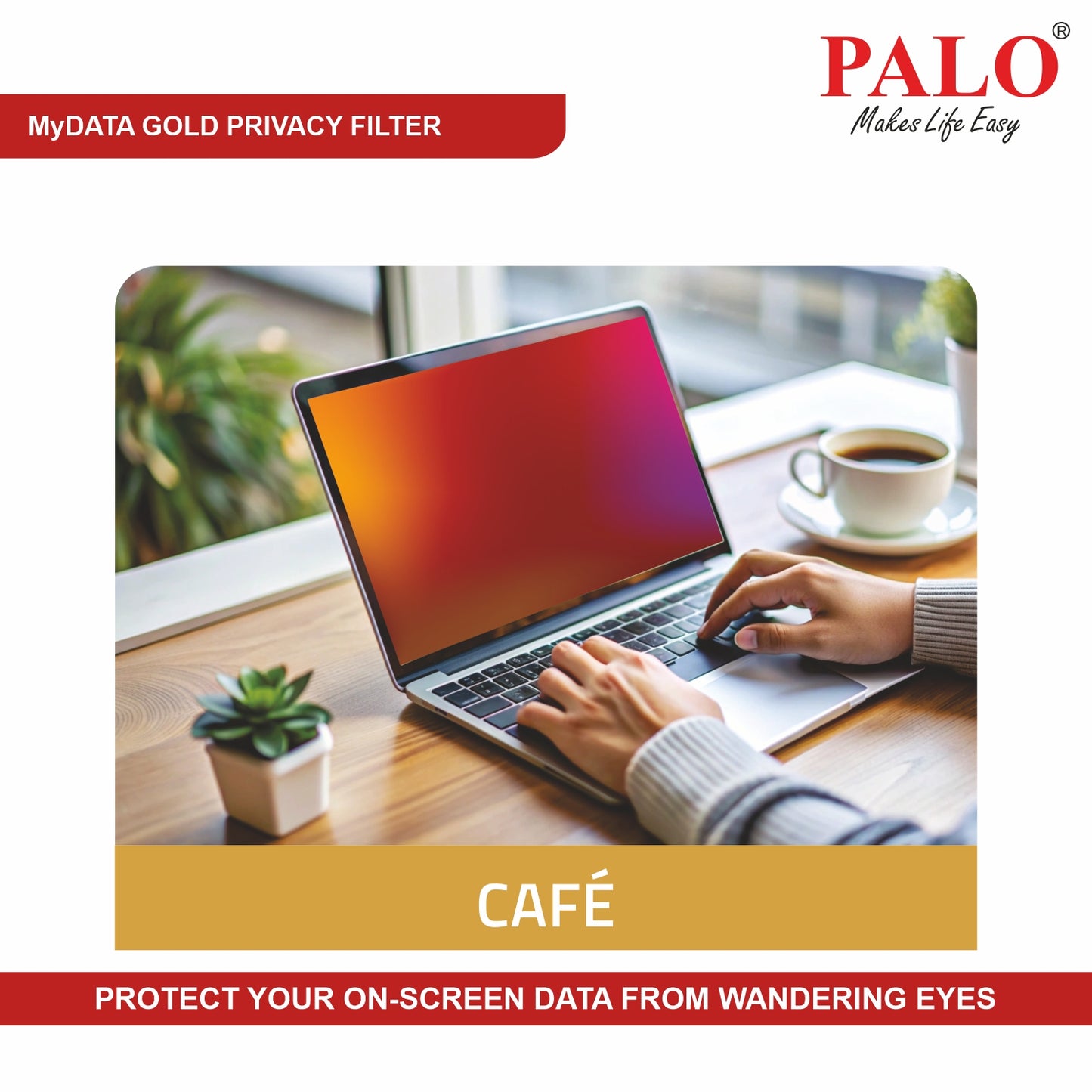 PALO MyDATA GPF13.3W9 Widescreen Privacy Filter for Laptop (16:9)