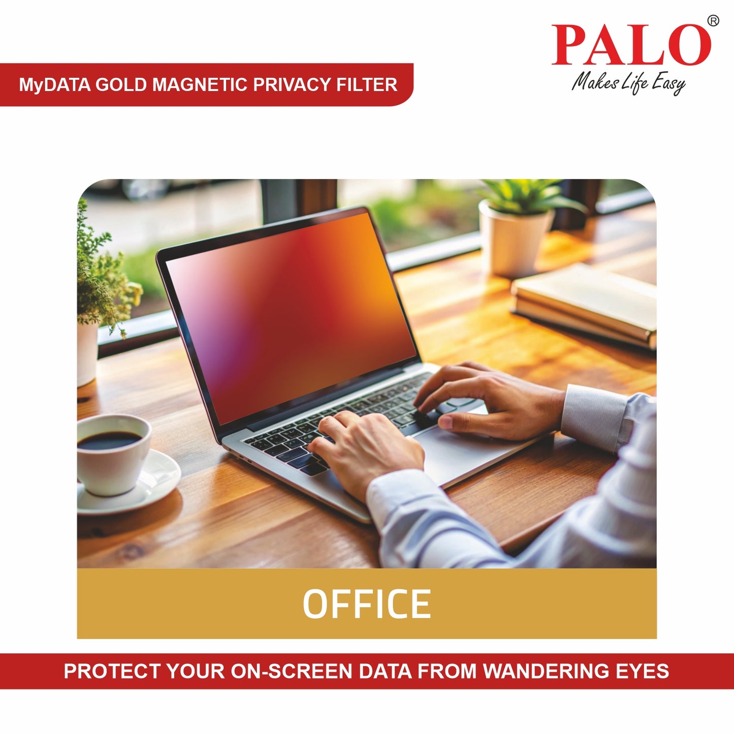 PALO MyDATA GMPPF142 Magnetic Gold Privacy Filter for Apple  Macbook Pro 14 inch