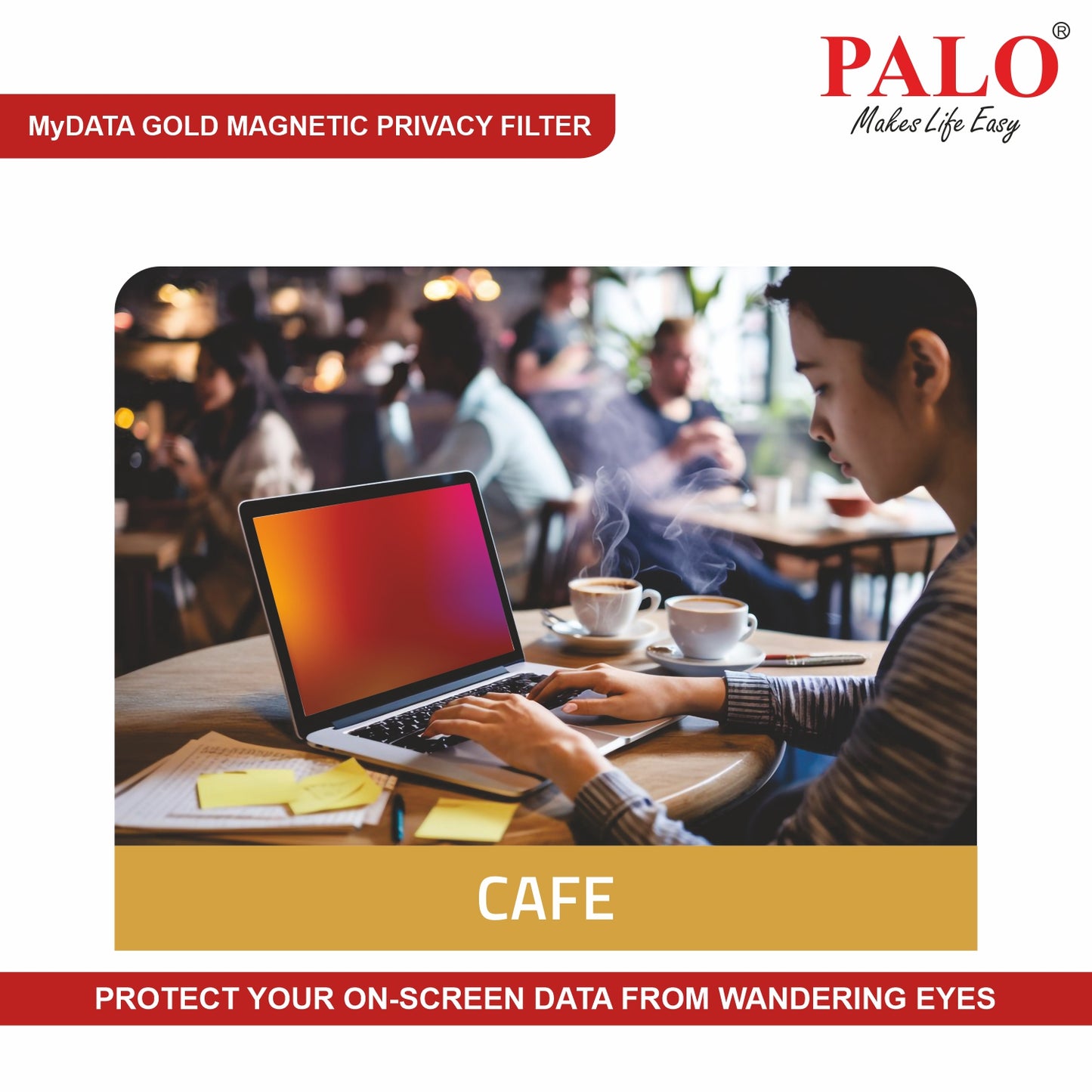 PALO MyDATA GMPPF142 Magnetic Gold Privacy Filter for Apple  Macbook Pro 14 inch