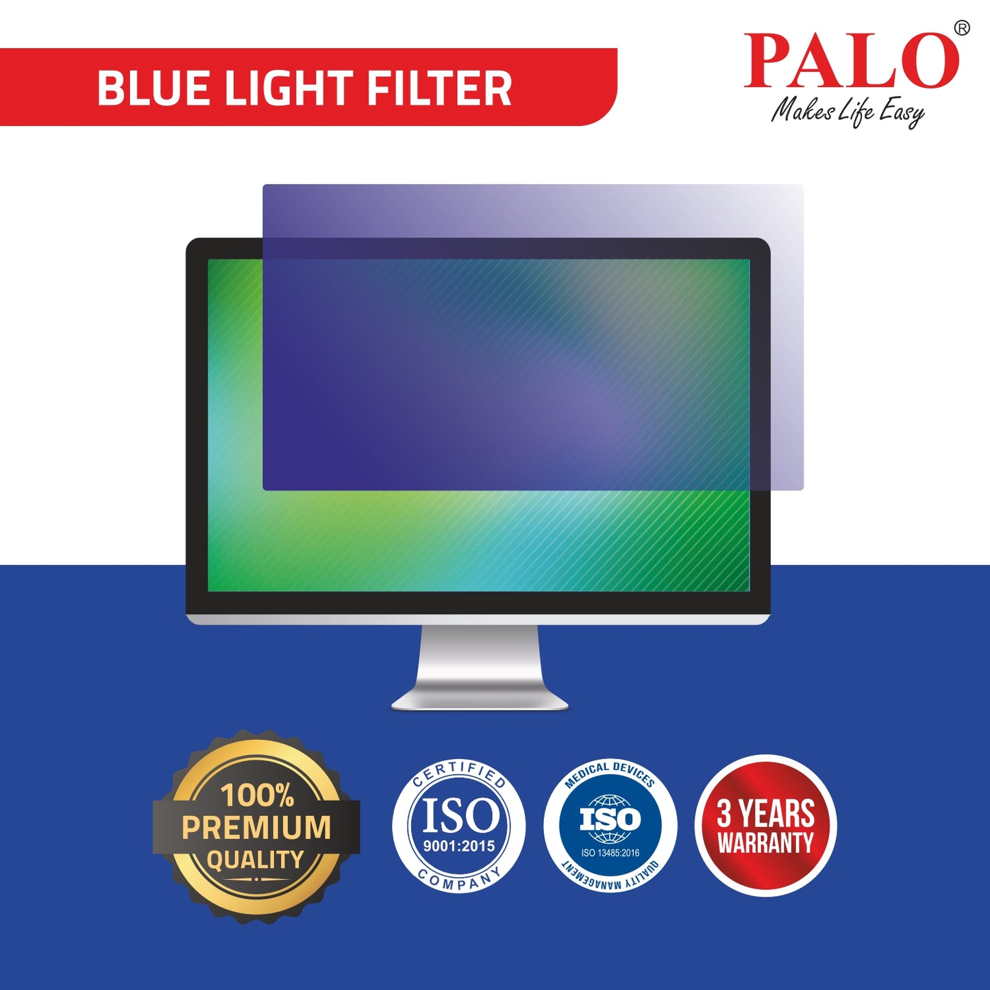 PALO BF20.7W9 Widescreen Anti-Glare Blue Light Filter for Monitor (16:9)