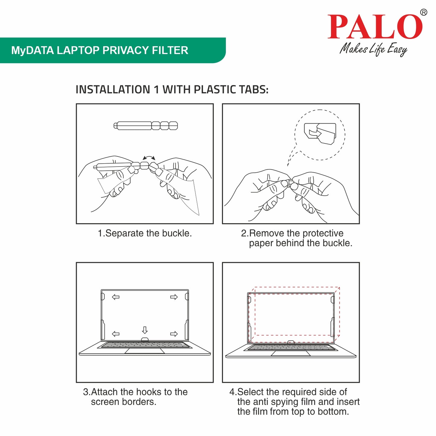 PALO MyDATA PF16.0W Widescreen Privacy Filter for Laptop (16:10)