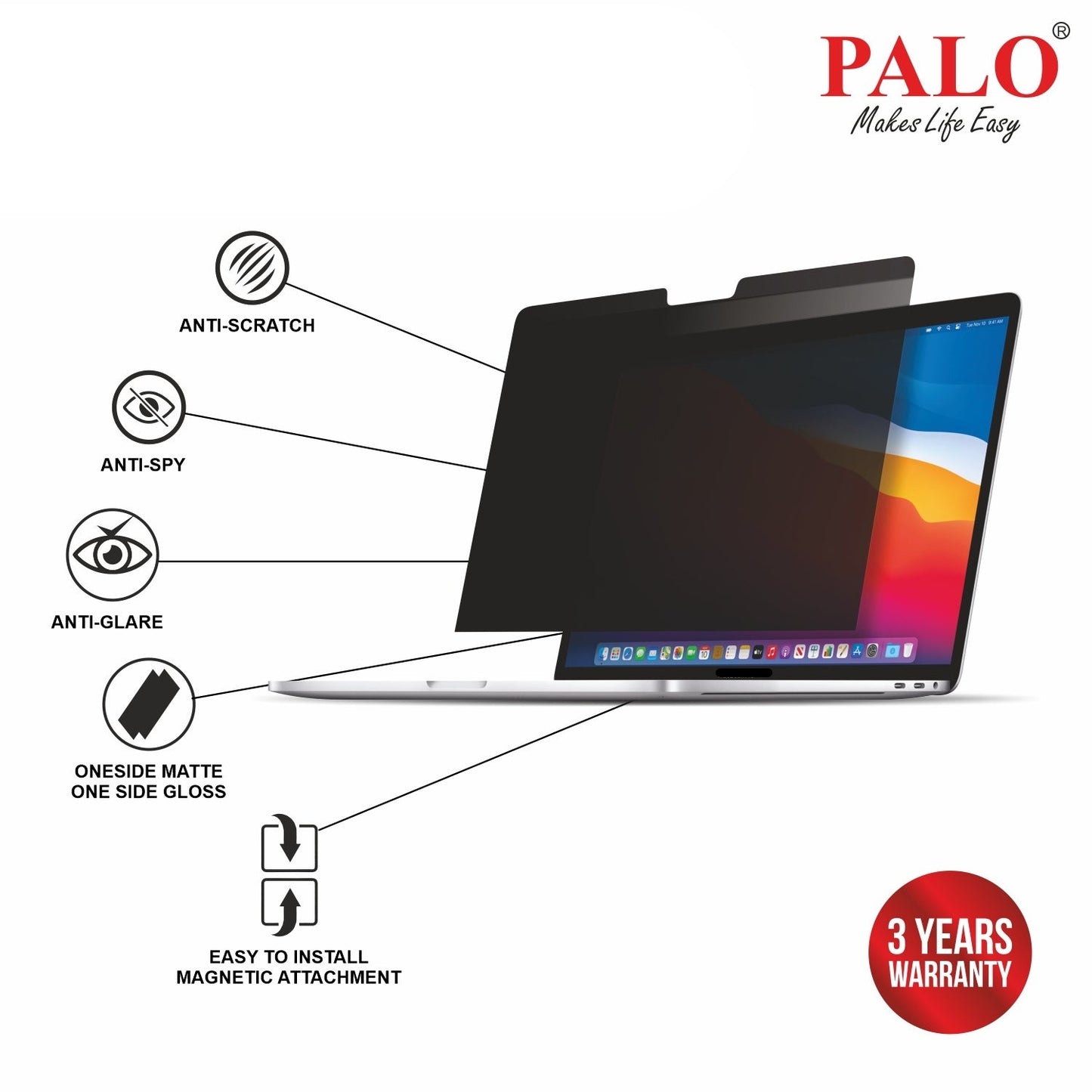 PALO MyDATA Magnetic Privacy Filter for Apple Macbook