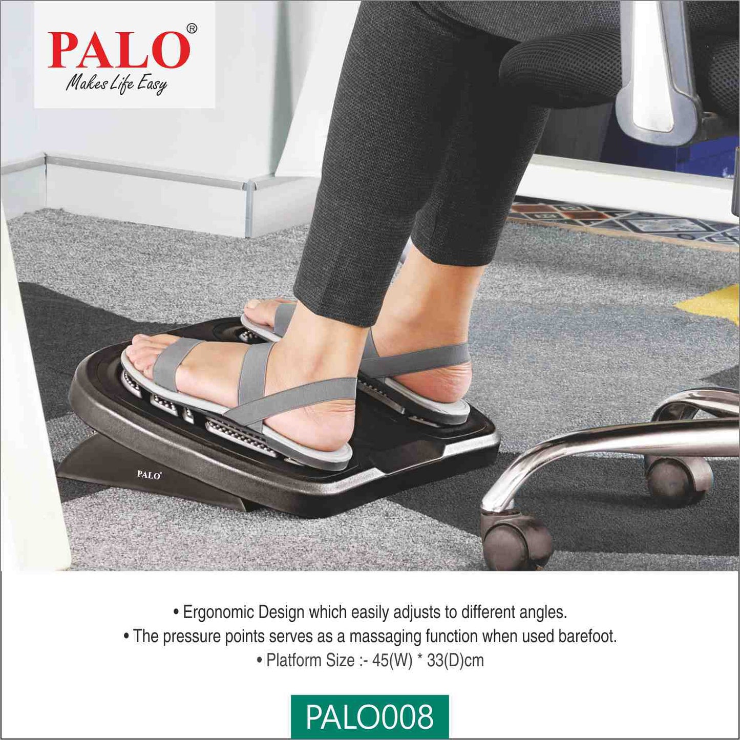 PALO008 Ergonomic Footrest - With Foot Pressure Points