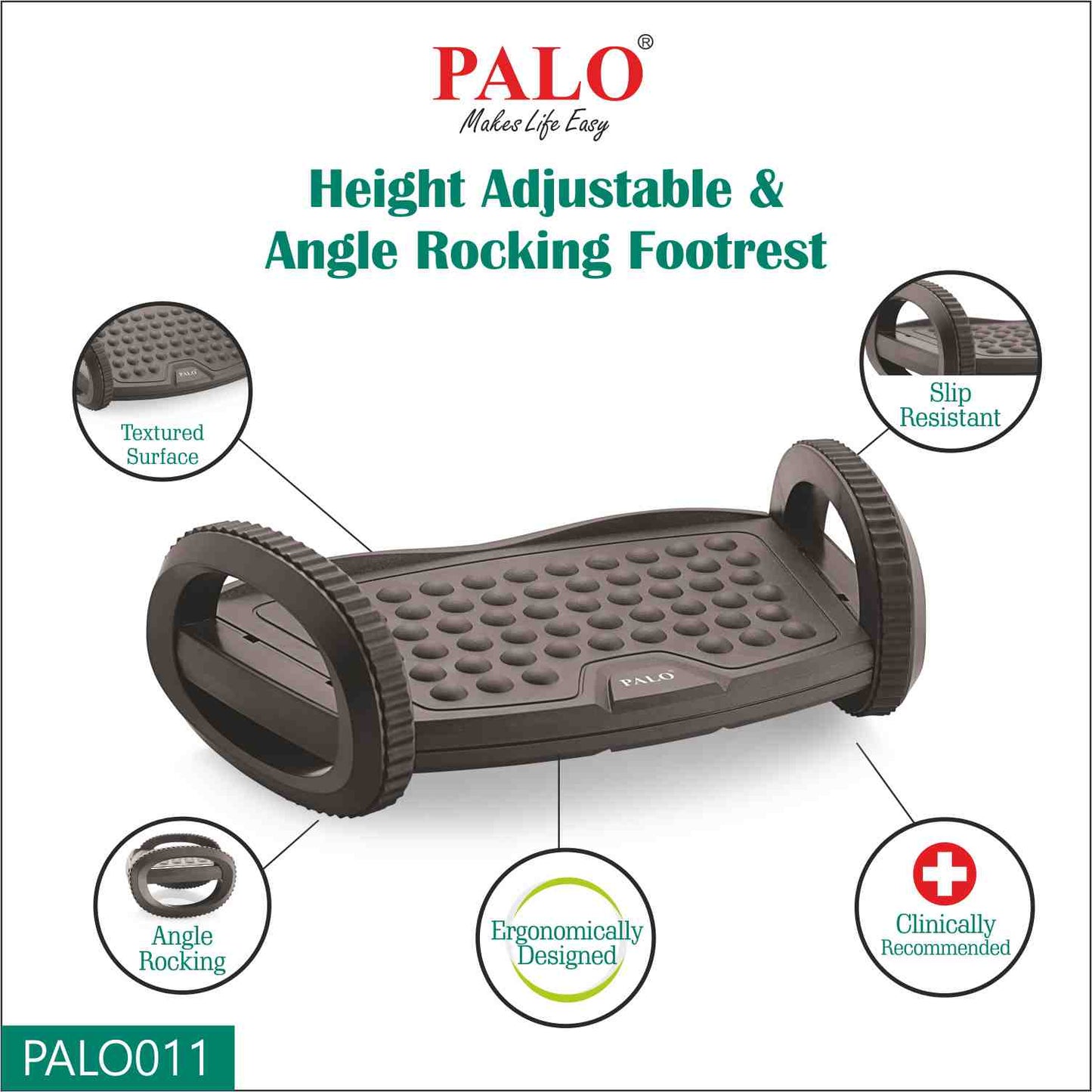 PALO011 Height Adjustable & Angle Rocking Footrest