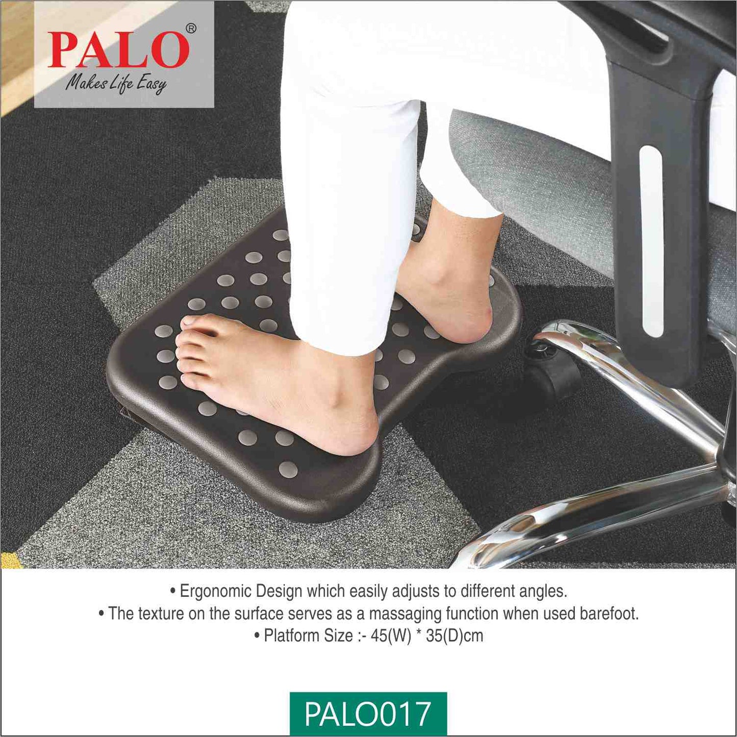 PALO017 PALO Ergonomic Angle Adjustable Foot Rest with Soft Convex Points